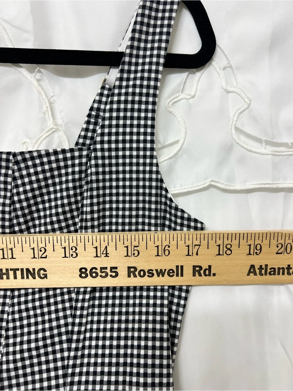 NWOT Abercrombie & Fitch Flowy Midi Dress Black Gingham Large Petite LP